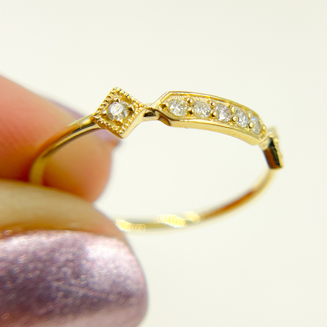 14K Solid Gold Diamond Ring. RAB01299