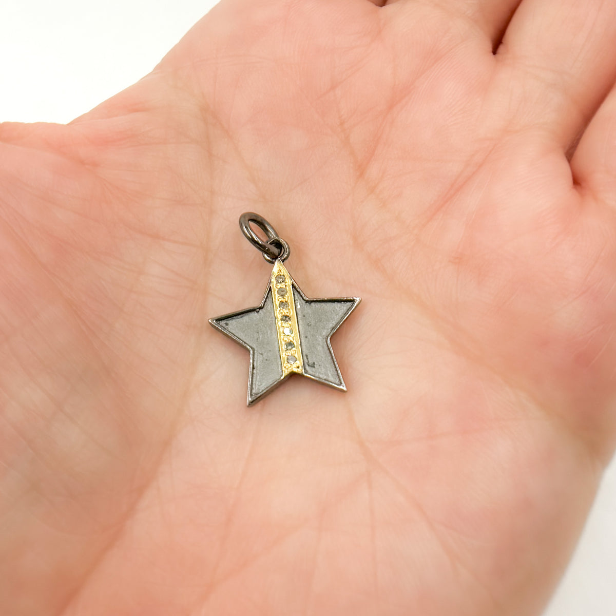 DC989. Diamond Sterling Silver Star Charm