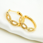 Load image into Gallery viewer, 14K Solid Gold Diamond Chain Hoops. EHF57038Y
