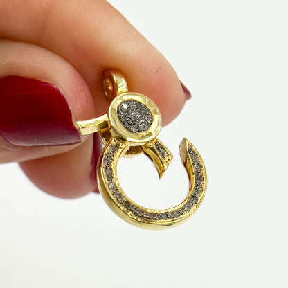 Diamond Sterling Silver Round Trigger Clasp