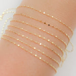 Load image into Gallery viewer, 025R02S0QT4byFt. 14K Solid Yellow Gold Cube Satellite Chain by Foot
