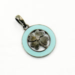 Load image into Gallery viewer, DP787A. Diamond Sterling Silver Clover Enamel Pendant
