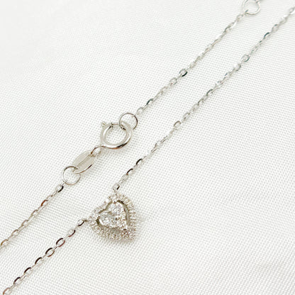 NT400266. 14K Solid Gold Diamond Heart Shape Necklace