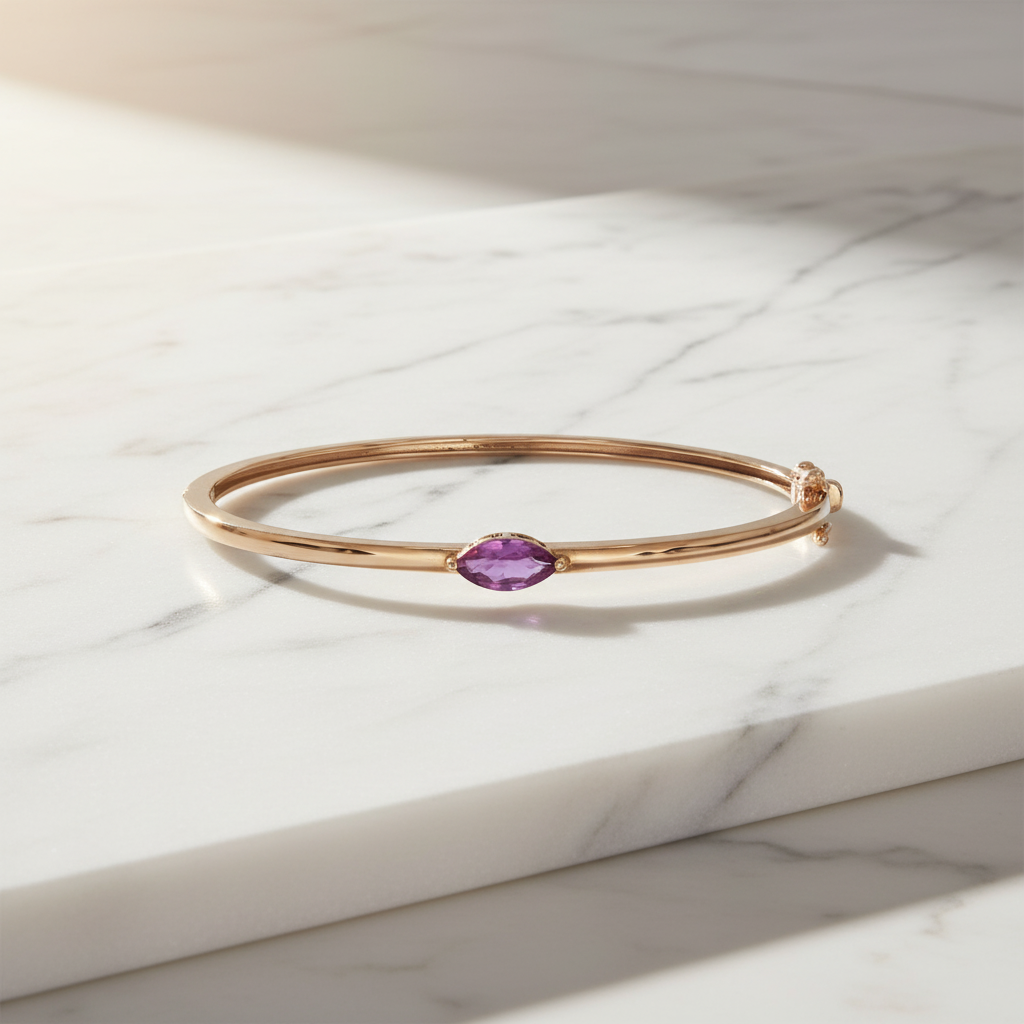 CB97291PS9X5.  14K Pink Sapphire Bangle