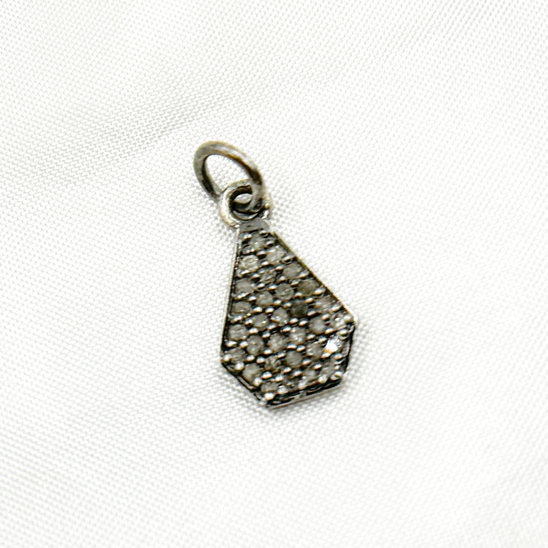 DC1015. Diamond Sterling Silver Drop Charm