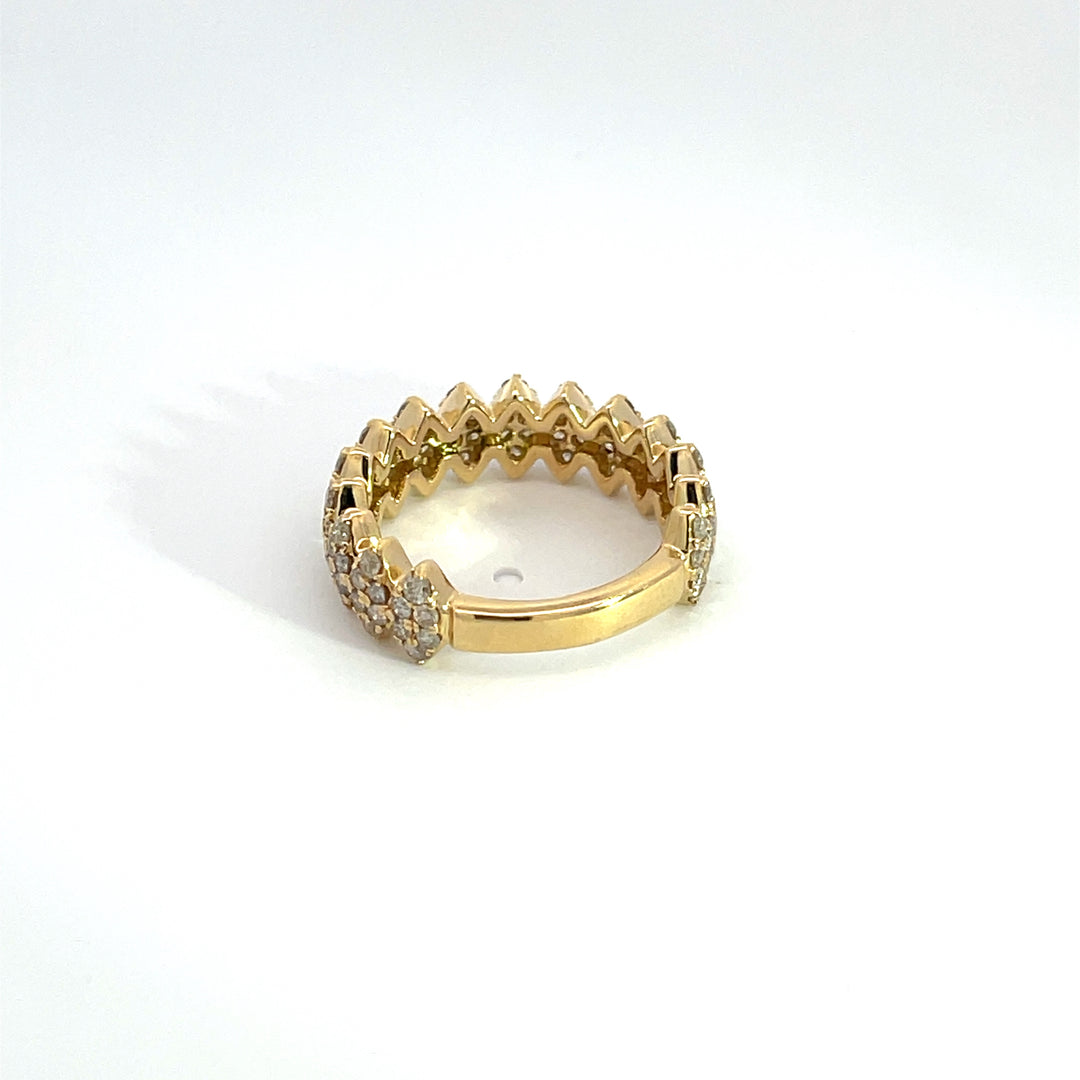 14K Solid Gold Diamond Band Ring. RFL17458