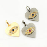 Load image into Gallery viewer, DC981. Diamond Sterling Silver Heart Eye Pendant with Gemstone
