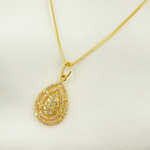 Load image into Gallery viewer, 14K Solid Gold Drop Charm with Diamonds. GDP145
