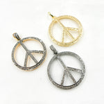 Load image into Gallery viewer, DP098. Diamond Sterling Silver Round Peace Pendant
