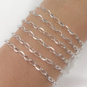 Buy Silver Diamond Cut Oval Link Chain