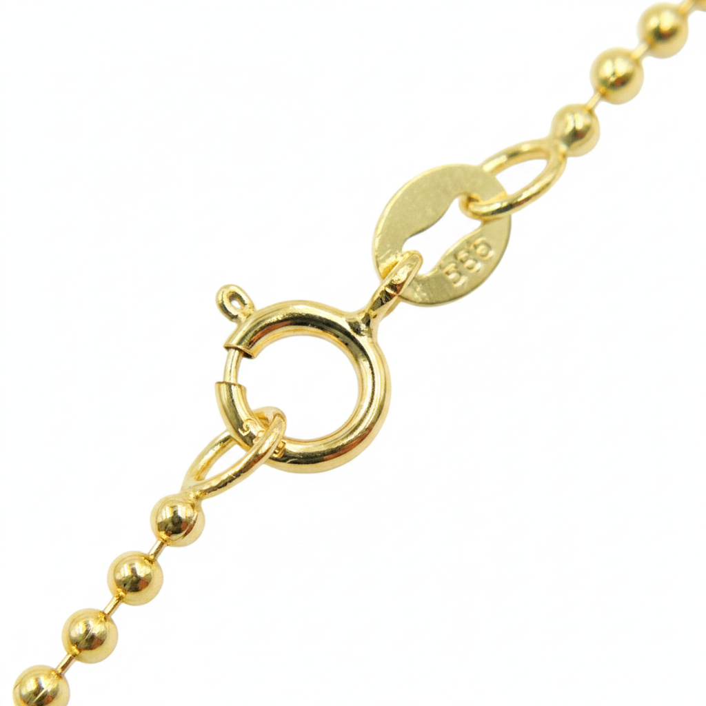 150CP. 14k Solid Yellow Gold Bead Chain