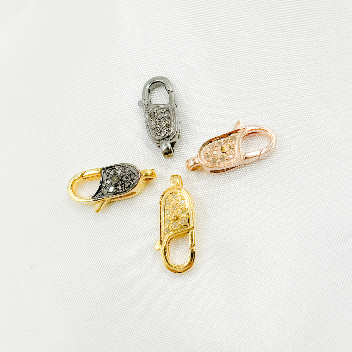 DC615. Diamond Sterling Silver Lobster Clasp