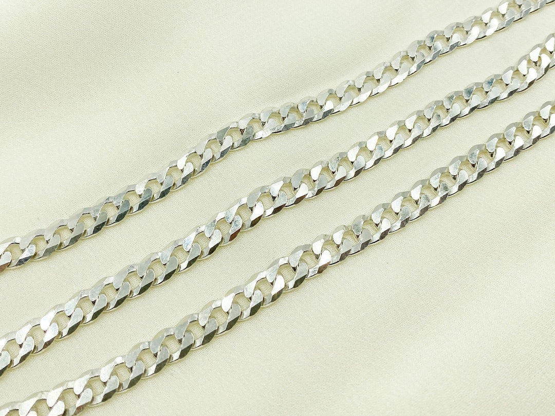 925 Sterling Silver Flat Curb Chain. Y98SS