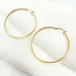 Load image into Gallery viewer, GER159. 14K Solid Gold Hollow Smooth Hoop
