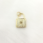 Load image into Gallery viewer, 14K Solid Gold Diamond Lock Charm. GDP465
