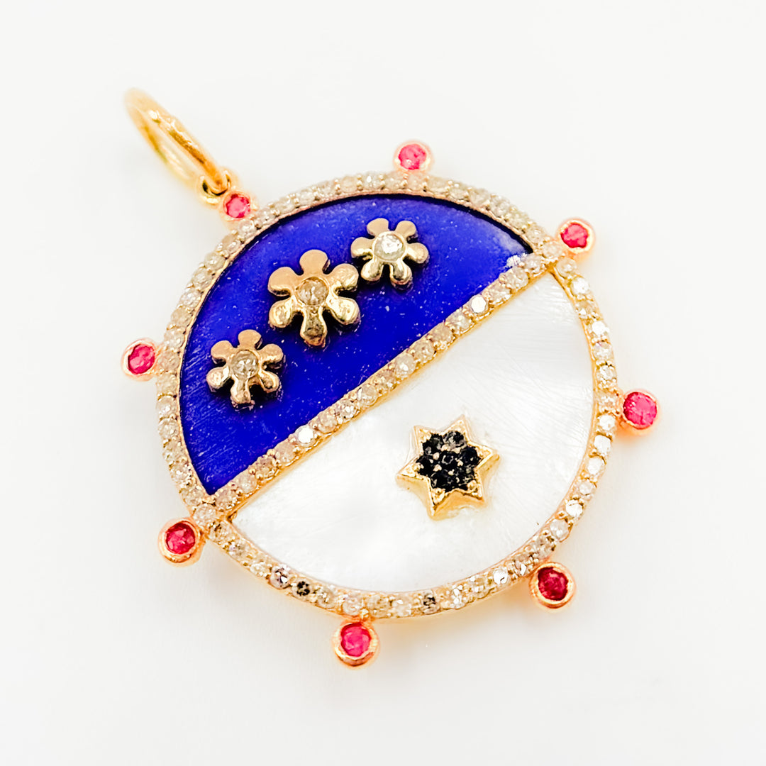 KG240. 14K Gold Flowers Pendant