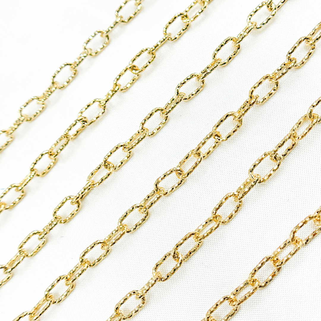 Gold Plated 925 Sterling Silver Diamond Cut Cable Link Chains