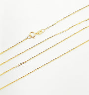 14K Solid Gold Flat Cable Chain