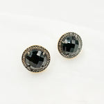 Load image into Gallery viewer, DE040. Diamond Sterling Silver Gemstone Round Studs
