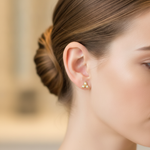 Load image into Gallery viewer, GDT01.14k Solid Yellow Gold Diamond Flower Studs