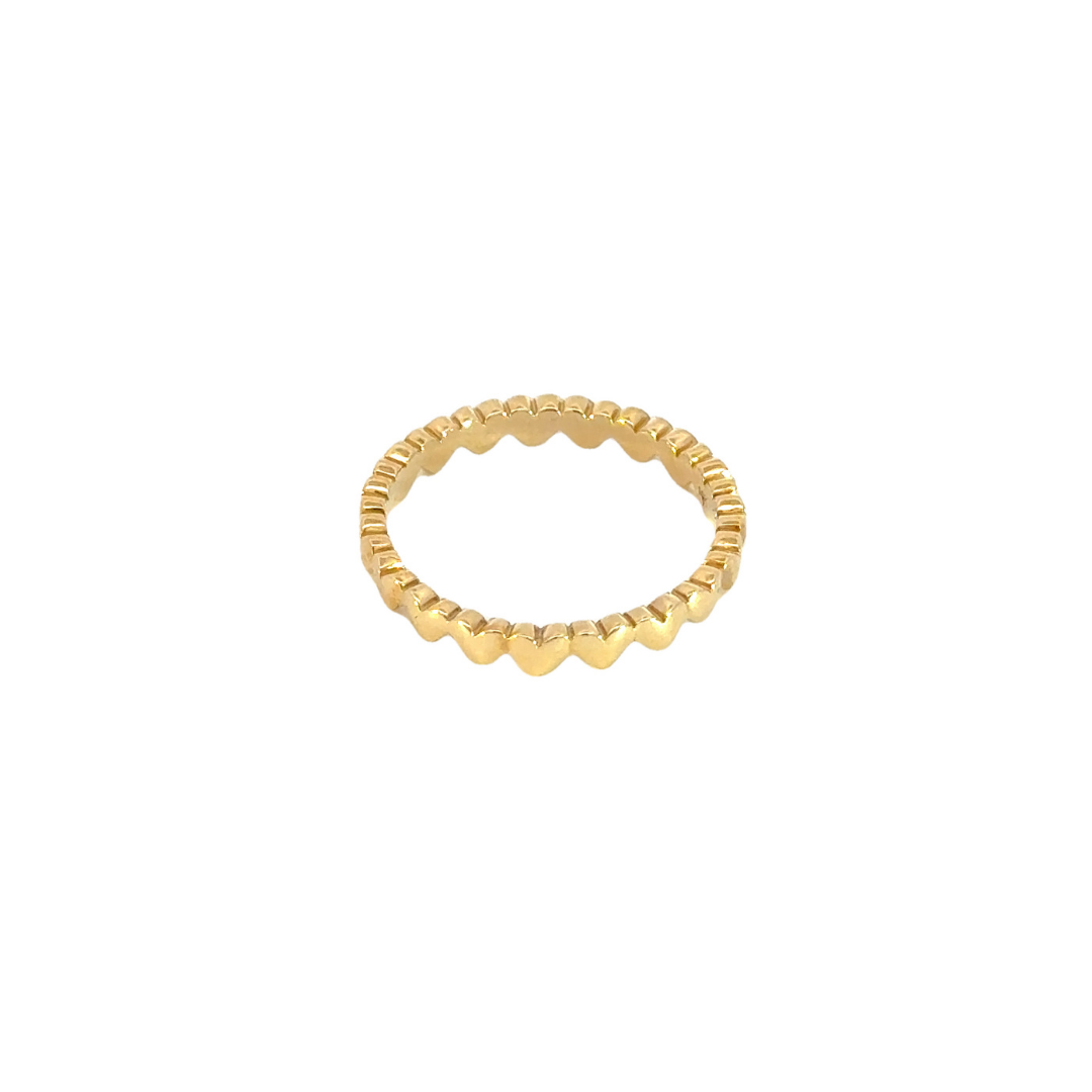 14k Solid Gold Hearts Band Ring. RFZ01544