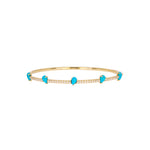 Load image into Gallery viewer, CB96493. 14K Solid Gold Diamond and Gemstone Bangle