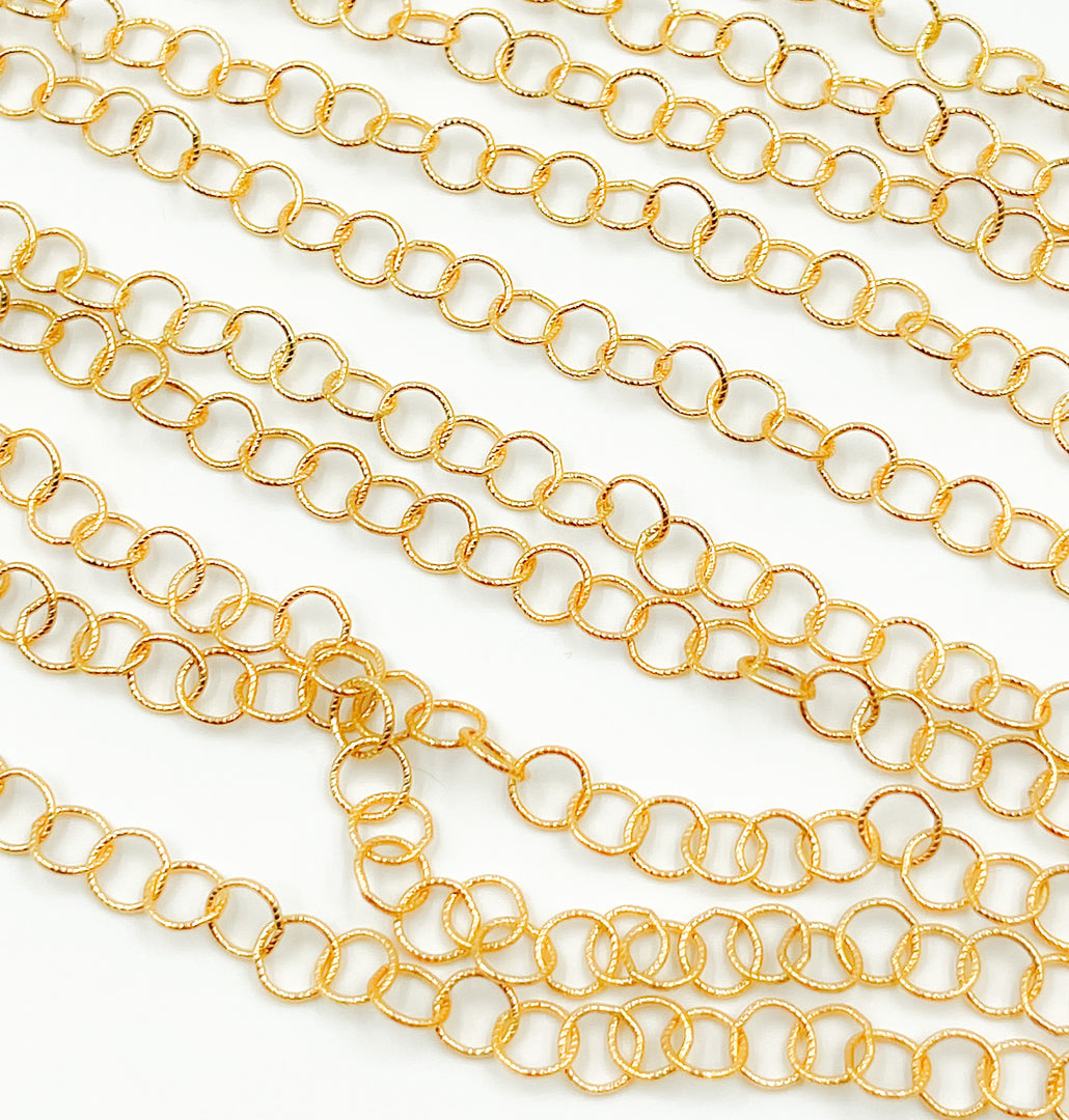 14k Gold Filled Twisted Round  Link Chain. 679TWGF