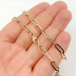 Load image into Gallery viewer, 568/697/G. 14K Yellow Gold Hollow Flat Paperclip Chain
