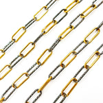 Load image into Gallery viewer, Sterling Silver Smooth and Diamond Cut Paperclip Chain