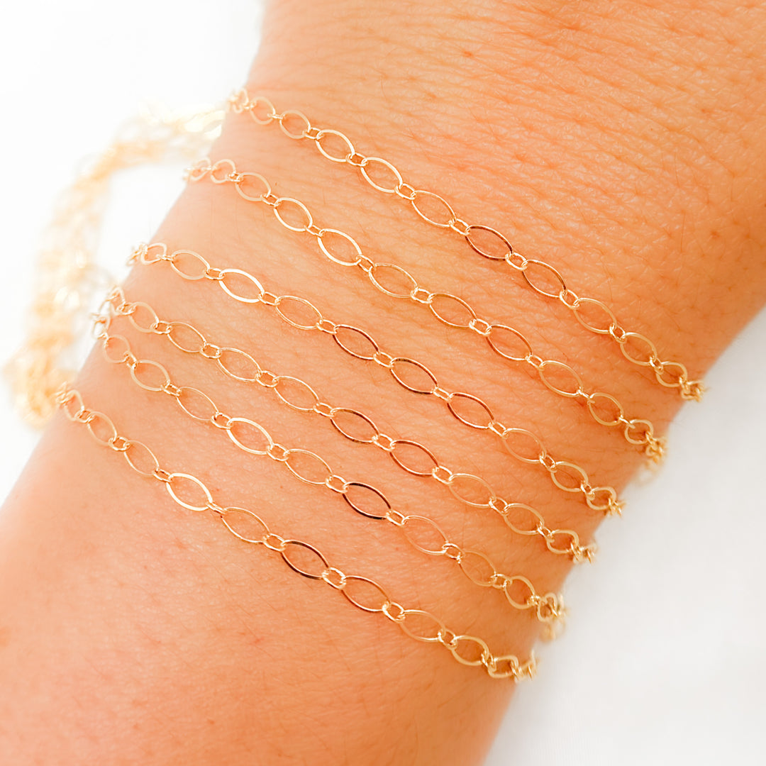 1016FGF. 14K Gold-Filled Flat Oval and Round Link Chain