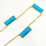 Load image into Gallery viewer, NFZ72631TQ. 14K Solid Gold Turquoise Bars Necklace