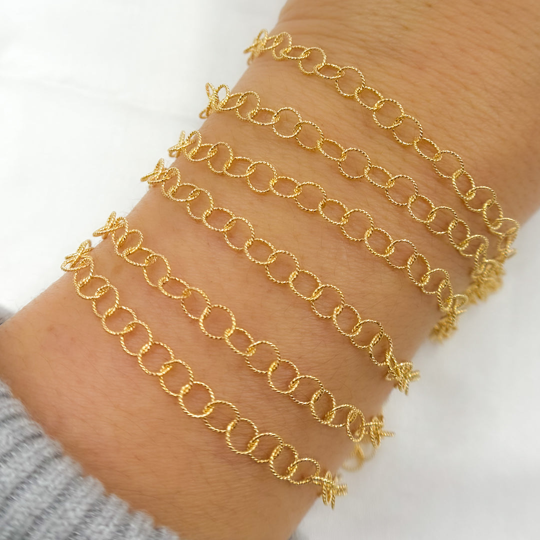 679TW. 14K Gold-Filled Twisted Round Link Chain
