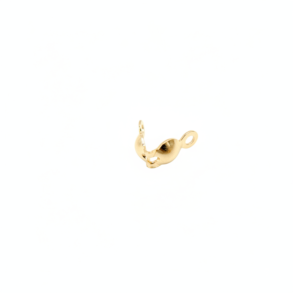 4001181. Gold Filled Clamshell Bead Tip with Two Rings