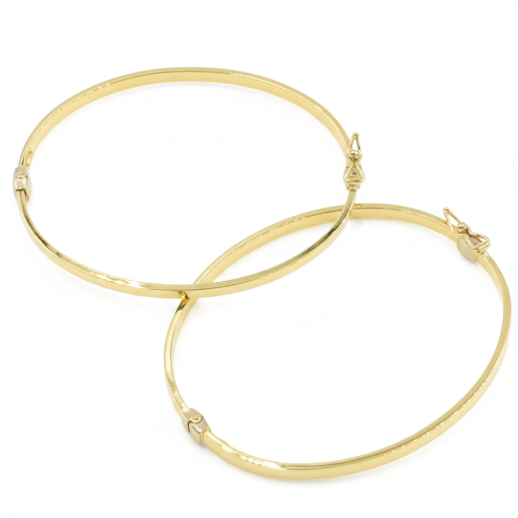 Bangle23. 14K Solid Gold Flat Bangle