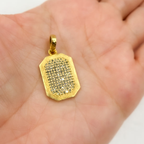 DP337. Diamond Sterling Silver Rectangle Pendant