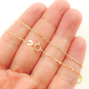 14K Solid Yellow Gold Diamond Cut Marina Link Chain