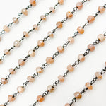 Load image into Gallery viewer, CMS35. Coated Peach Moonstone Wire Chain