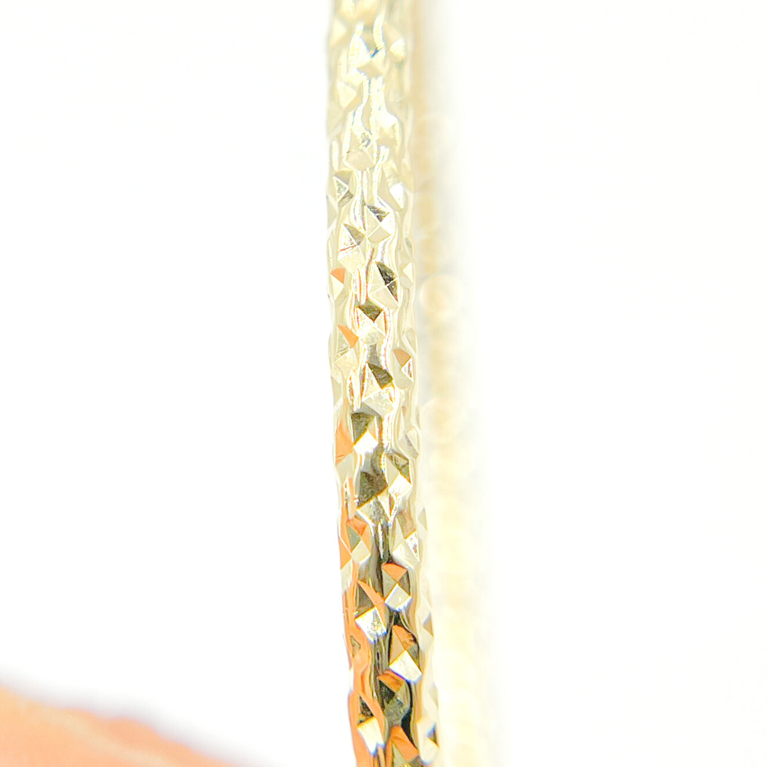 Bangle2. 14K Solid Gold Bangle Diamond Cut