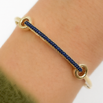 Load image into Gallery viewer, BNZ68596. 14K Solid Gold Gemstone Fancy Bangle