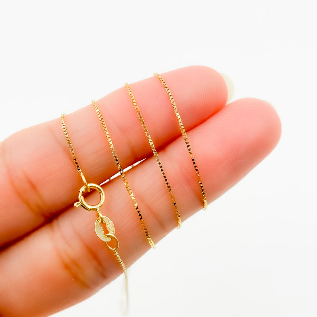 040VED18K. 18K Solid Gold Box Chain
