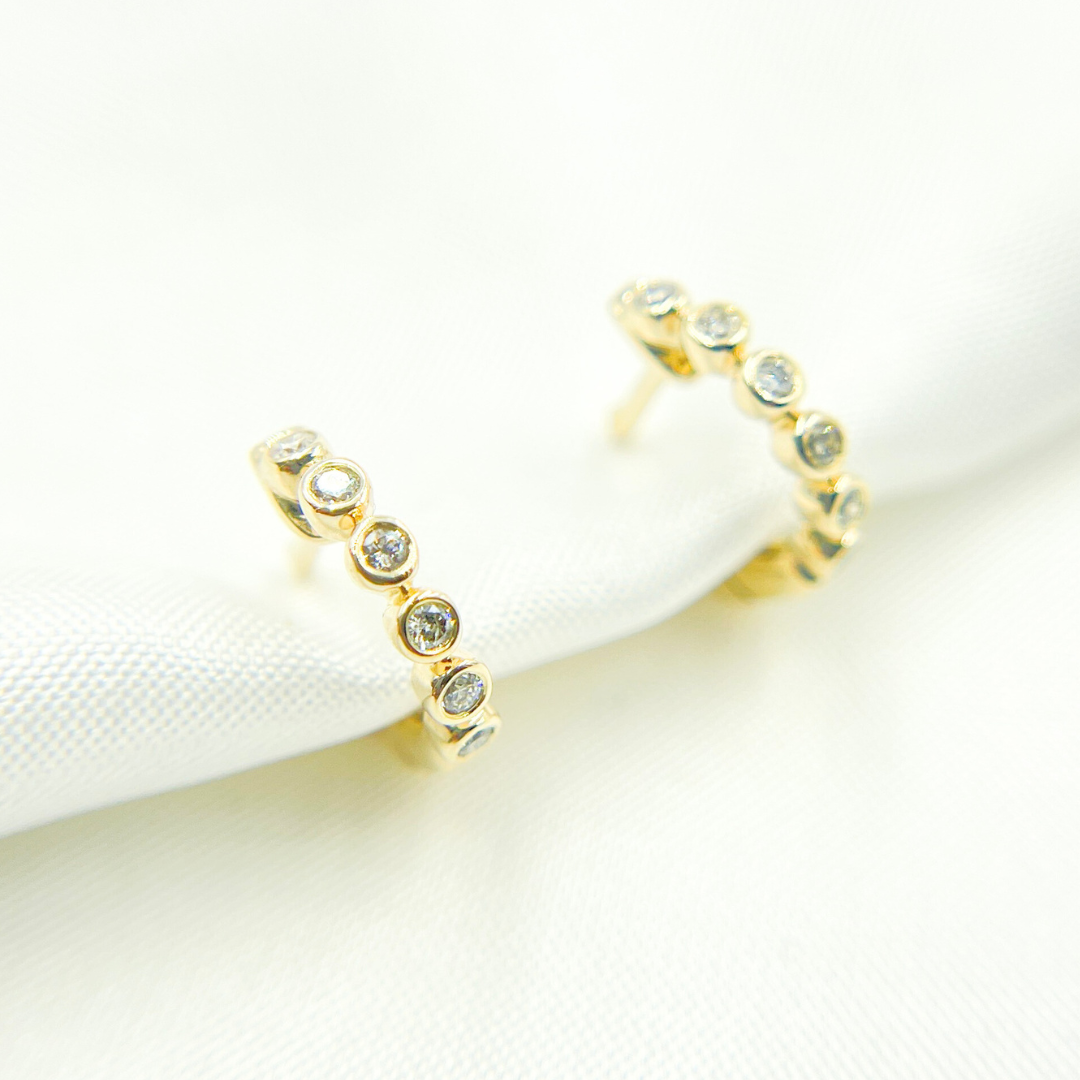 Shop 14k Solid Gold Diamond Hoop Earrings