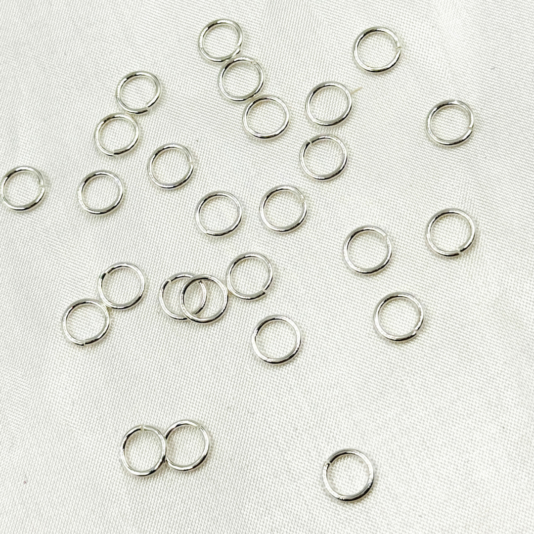 5004556. 6MM 20Gauge White Sterling Silver Open Jump Ring