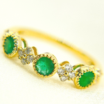 Load image into Gallery viewer, 14K Solid Gold Diamond and Emerald Ring. RAC01373EM
