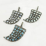 Load image into Gallery viewer, DSP042. Diamond Silver Gemstone Horn Pendant
