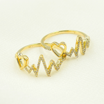 Load image into Gallery viewer, 14K Solid Gold Heart Beat Diamond Ring. RFB17312
