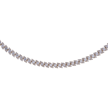 NFT72694. 14K Solid Yellow Gold Diamond Tennis Necklace
