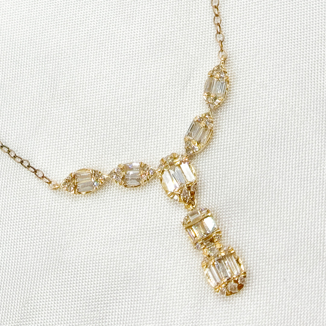 14K Solid Gold Diamond Necklace. NFH70374