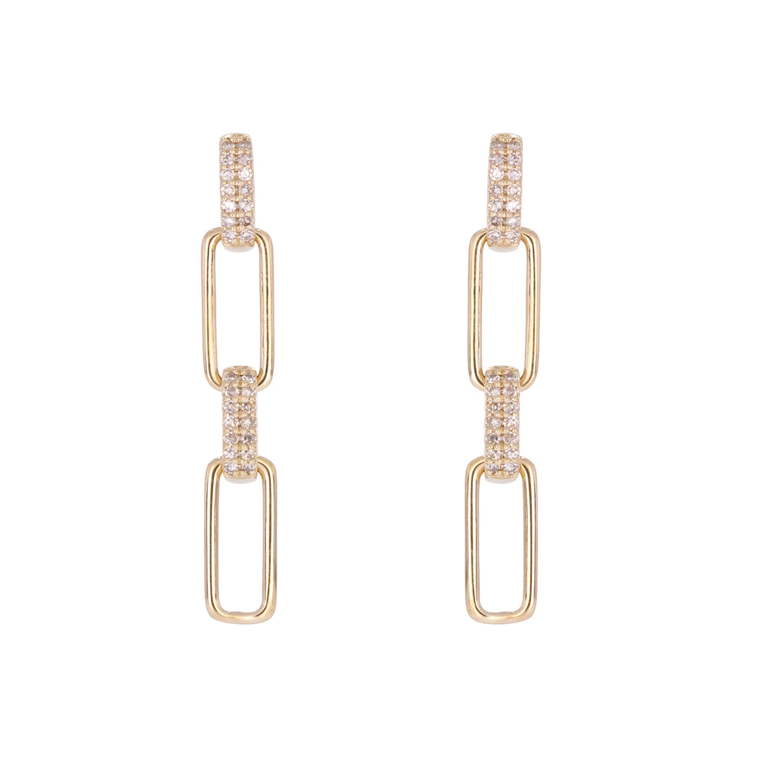 EFE51953. 14K Solid Gold Diamond Dangle Earrings