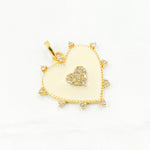 Load image into Gallery viewer, DP829A. Diamond Sterling Silver Heart Enamel Pendant
