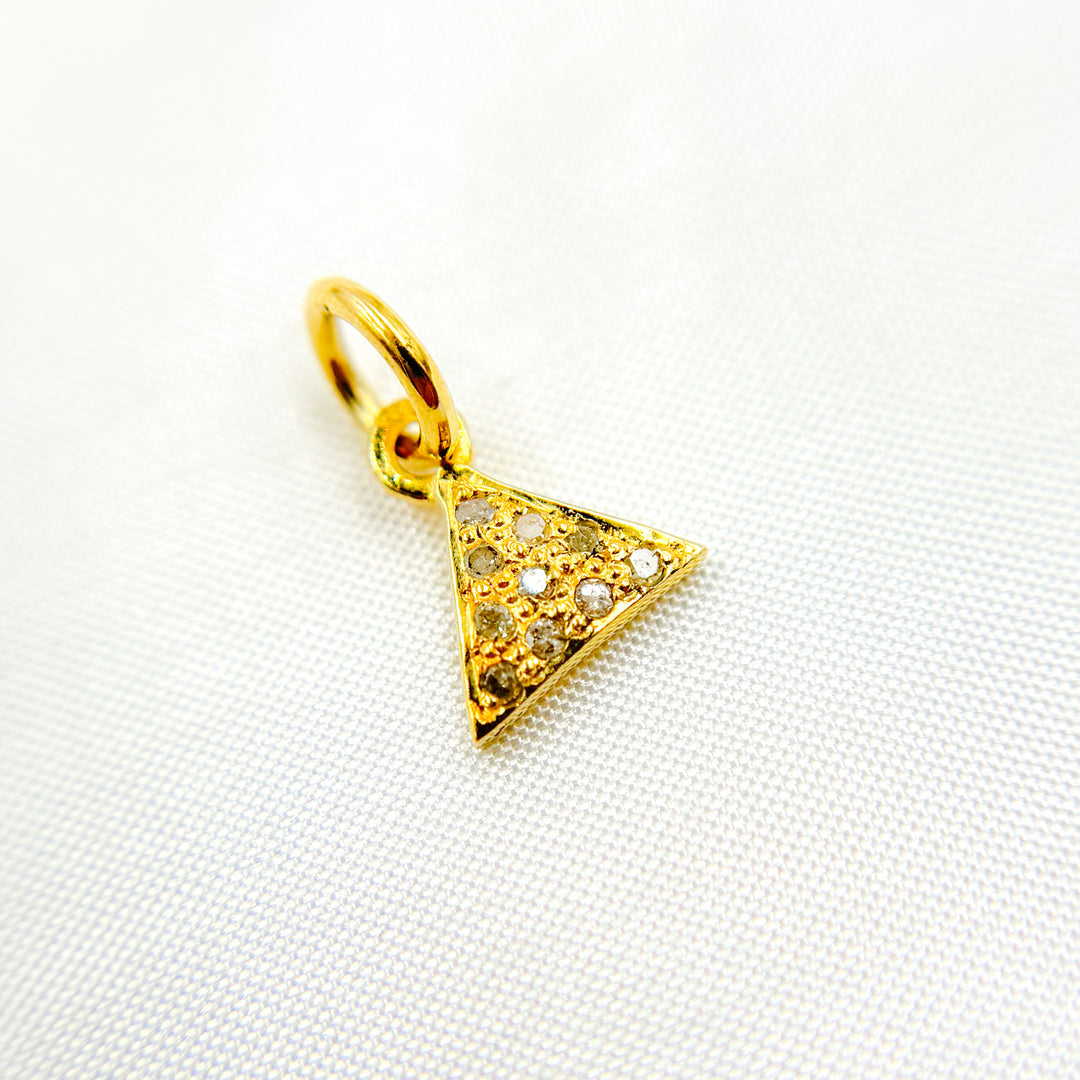 DC256. Diamond Sterling Silver Triangle Mini Charm